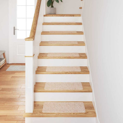 Tapetes Antiderrapantes para Escadas 15 pcs Creme 60 x 25 cm PP