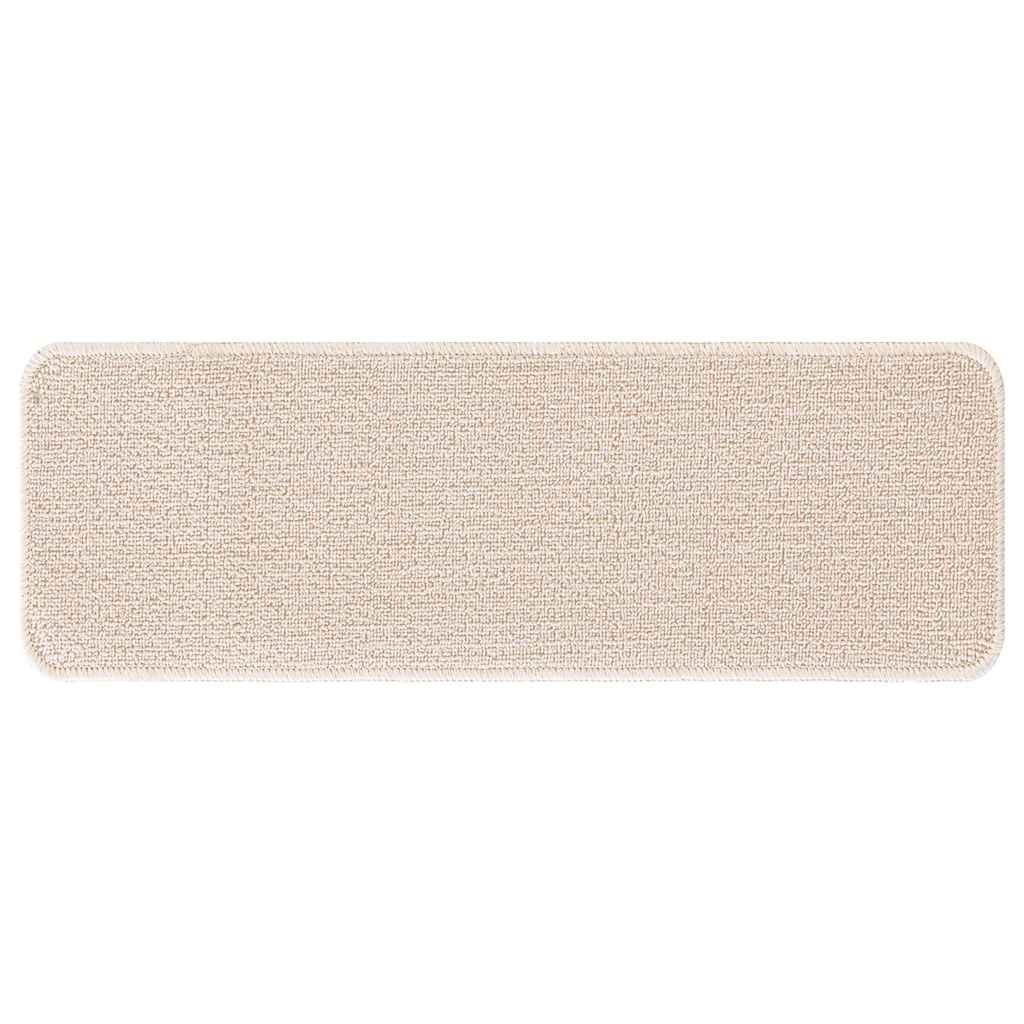 Tapetes Antiderrapantes para Escadas 15 pcs Creme 60 x 25 cm PP