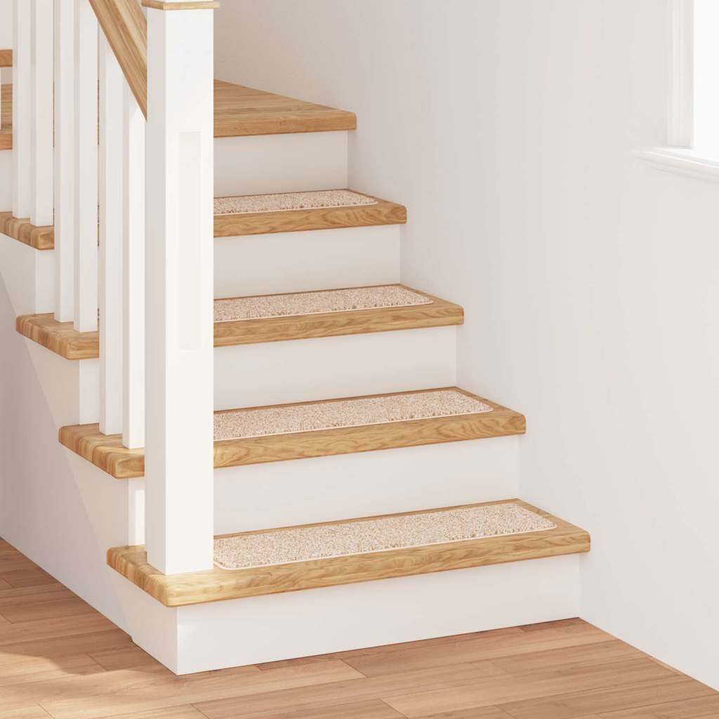 Tapetes Antiderrapantes para Escadas 15 pcs Creme 75 x 20 cm PP