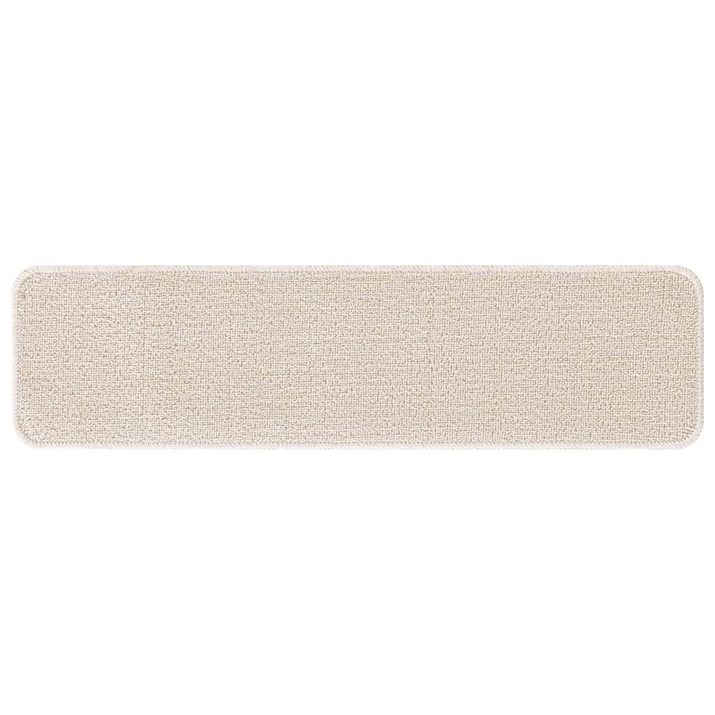 Tapetes Antiderrapantes para Escadas 15 pcs Creme 75 x 20 cm PP