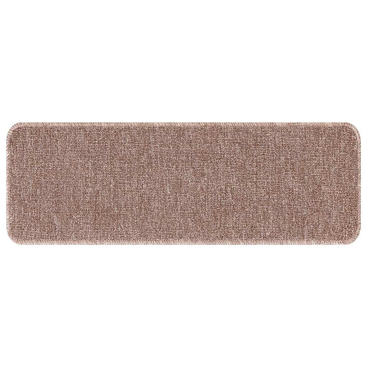Tapetes Antiderrapantes para Escadas 15 pcs Castanho-claro