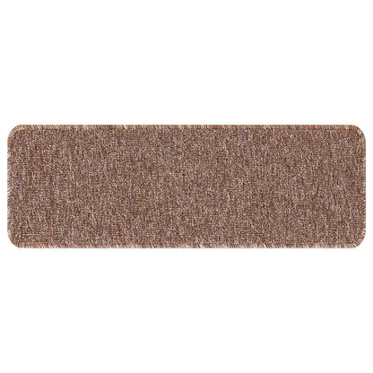 Tapetes Antiderrapantes para Escadas 15 pcs Castanho 60 x 25 cm