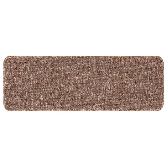 Tapetes Antiderrapantes para Escadas 15 pcs Castanho 60 x 25 cm