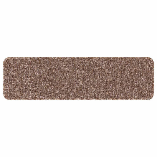 Tapetes Antiderrapantes para Escadas 15 pcs Castanho 75 x 20 cm