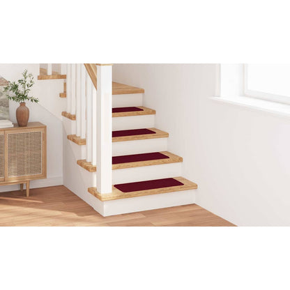 Tapetes Antiderrapantes para Escadas 15 pcs Bordô 60 x 25 cm PP