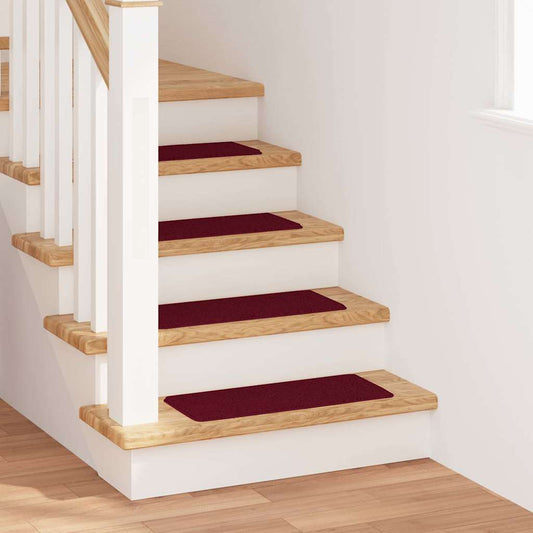 Tapetes Antiderrapantes para Escadas 15 pcs Bordô 60 x 25 cm PP