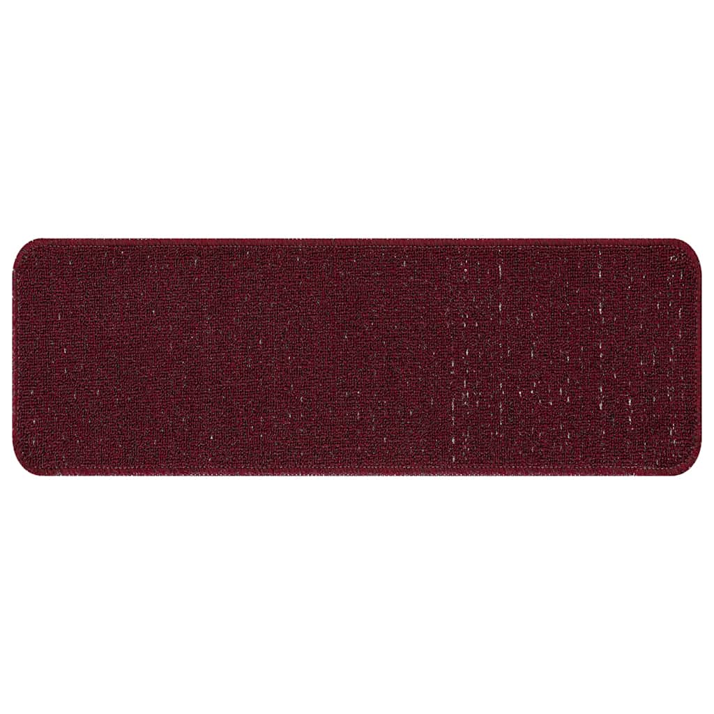 Tapetes Antiderrapantes para Escadas 15 pcs Bordô 60 x 25 cm PP