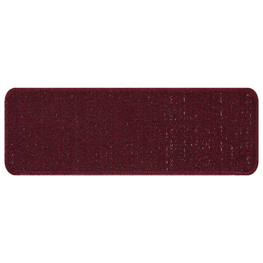 Tapetes Antiderrapantes para Escadas 15 pcs Bordô 60 x 25 cm PP