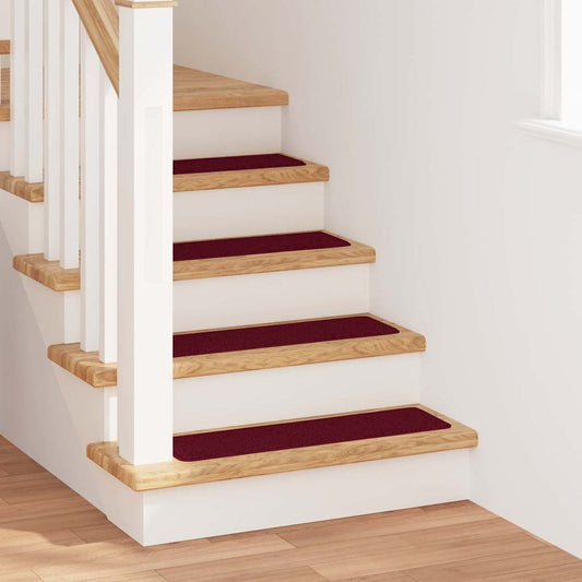 Tapetes Antiderrapantes para Escadas 15 pcs Bordô 75 x 20 cm PP