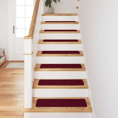 Tapetes Antiderrapantes para Escadas 15 pcs Bordô 75 x 20 cm PP