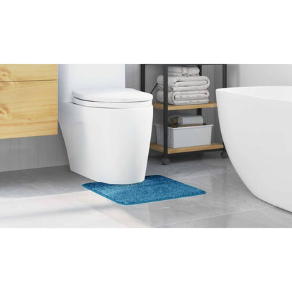 Tapete Antiderrapante para Banheiro com Corte para o Vaso Azul