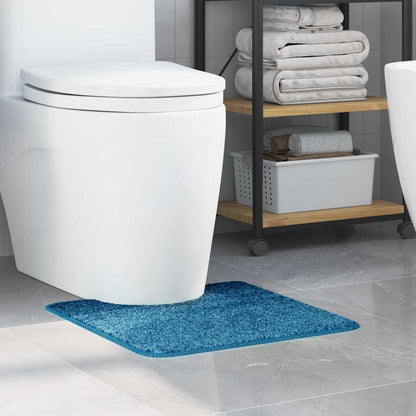 Tapete Antiderrapante para Banheiro com Corte para o Vaso Azul