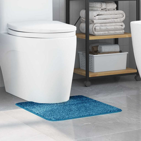 Tapete Antiderrapante para Banheiro com Corte para o Vaso Azul