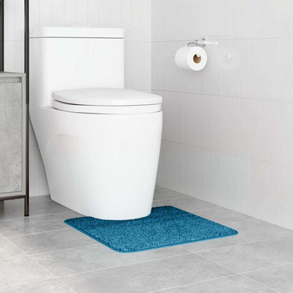 Tapete Antiderrapante para Banheiro com Corte para o Vaso Azul