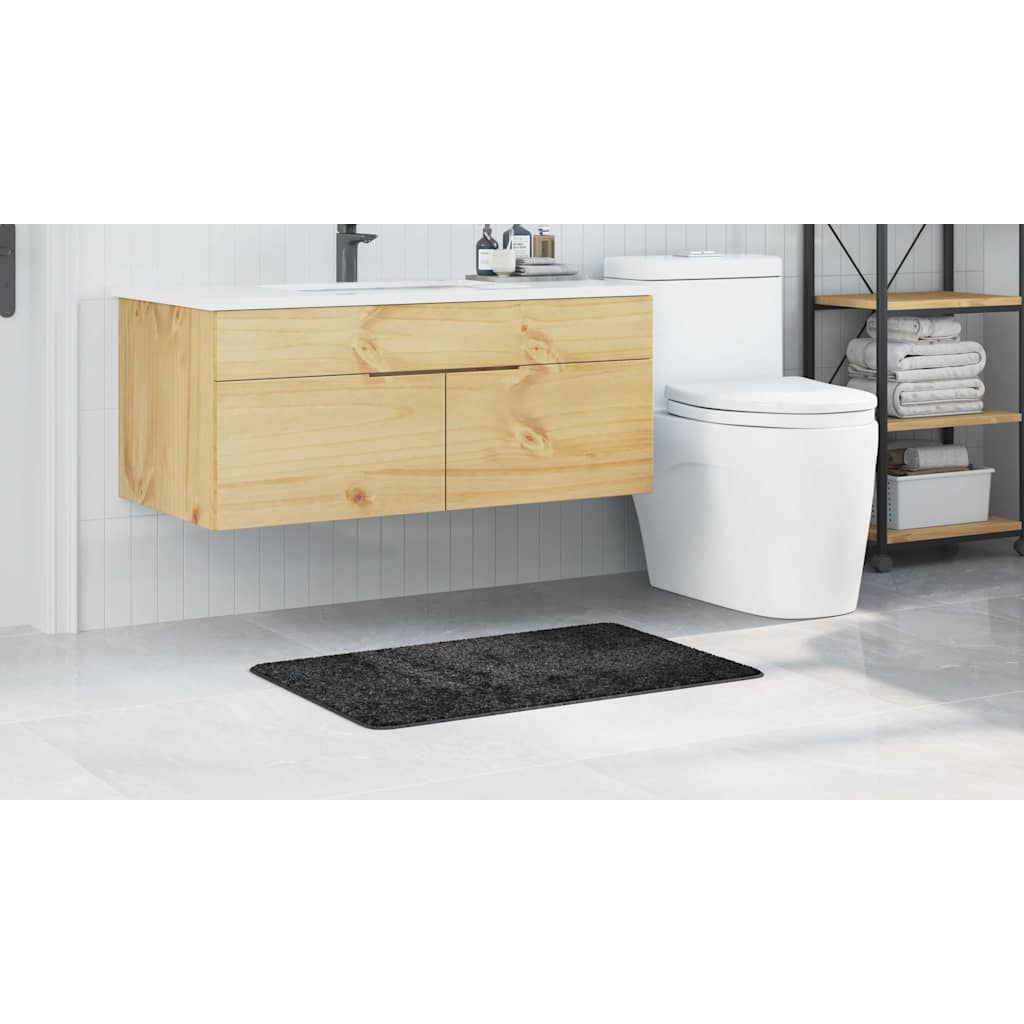 Tapete de Banho Antiderrapante Cinzento escuro 60 x 90 cm PP