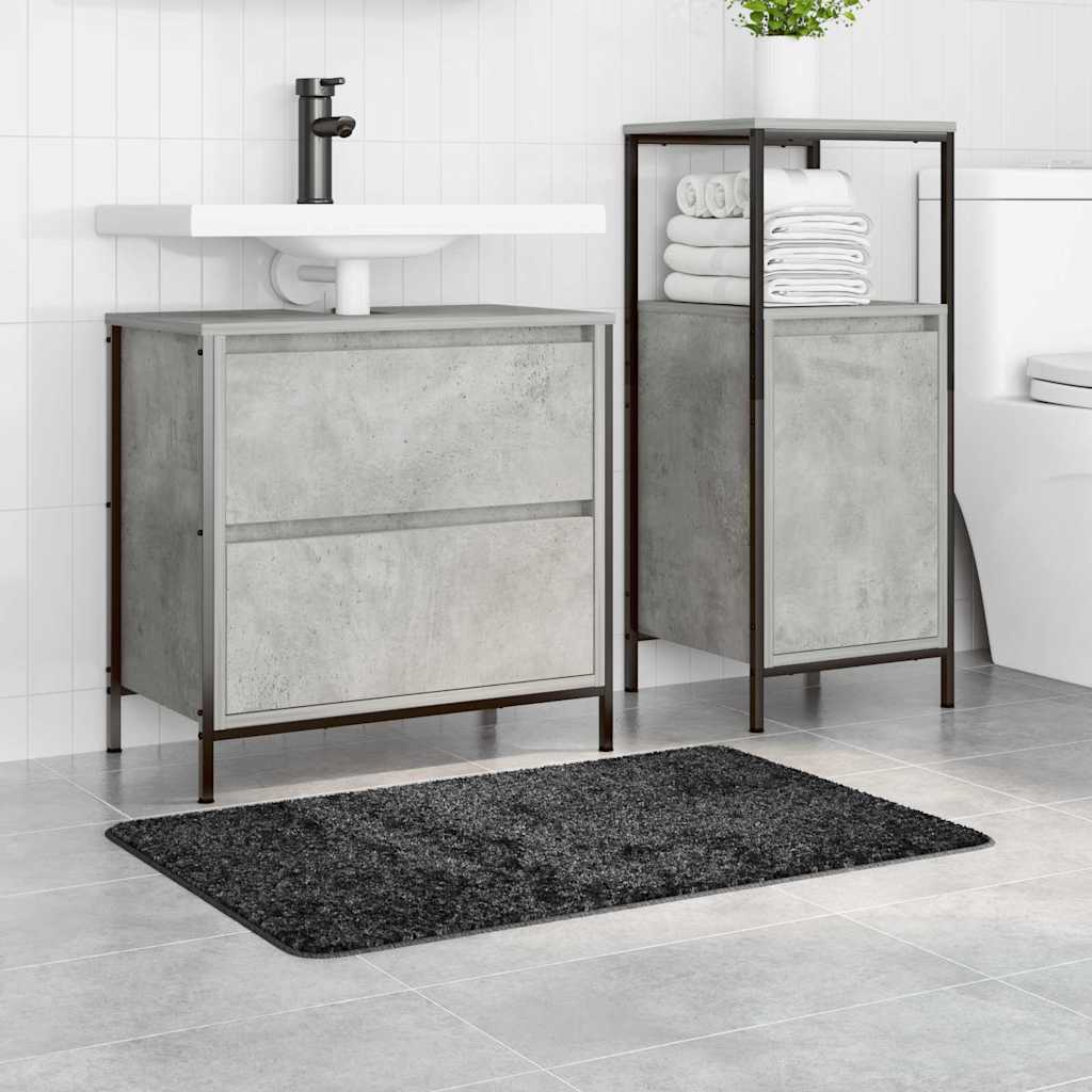 Tapete de Banho Antiderrapante Cinzento escuro 60 x 90 cm PP