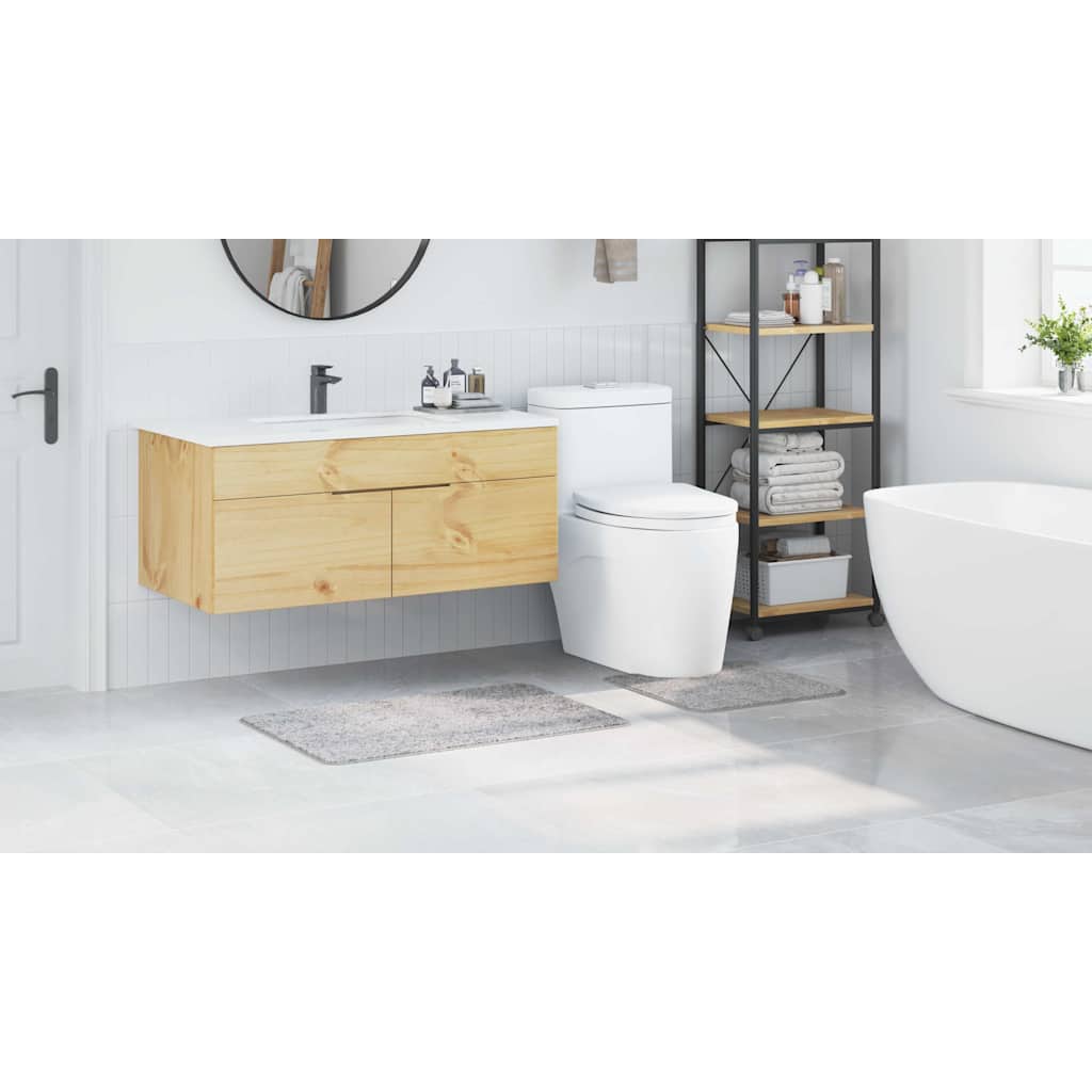 Conjunto de Tapetes de Banho Antiderrapantes 2 pcs Cinzeto PP
