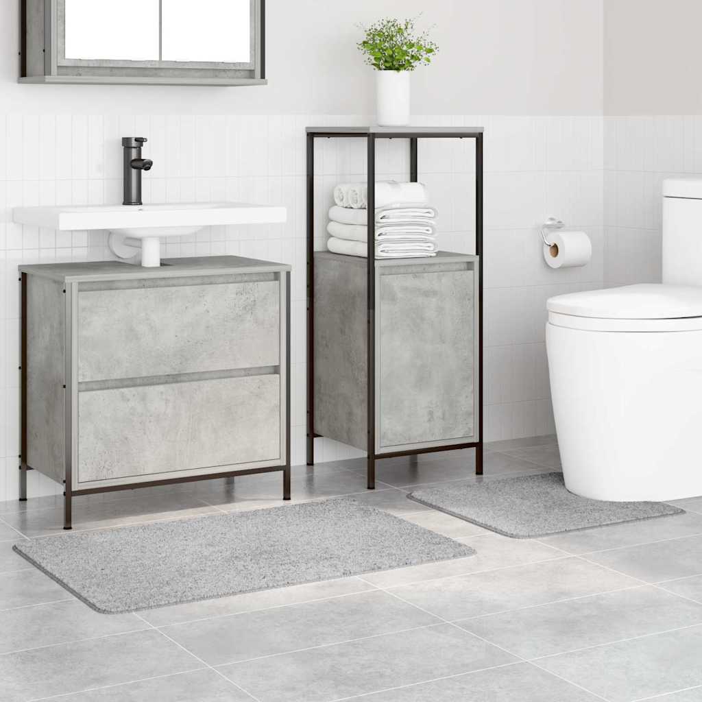 Conjunto de Tapetes de Banho Antiderrapantes 2 pcs Cinzeto PP