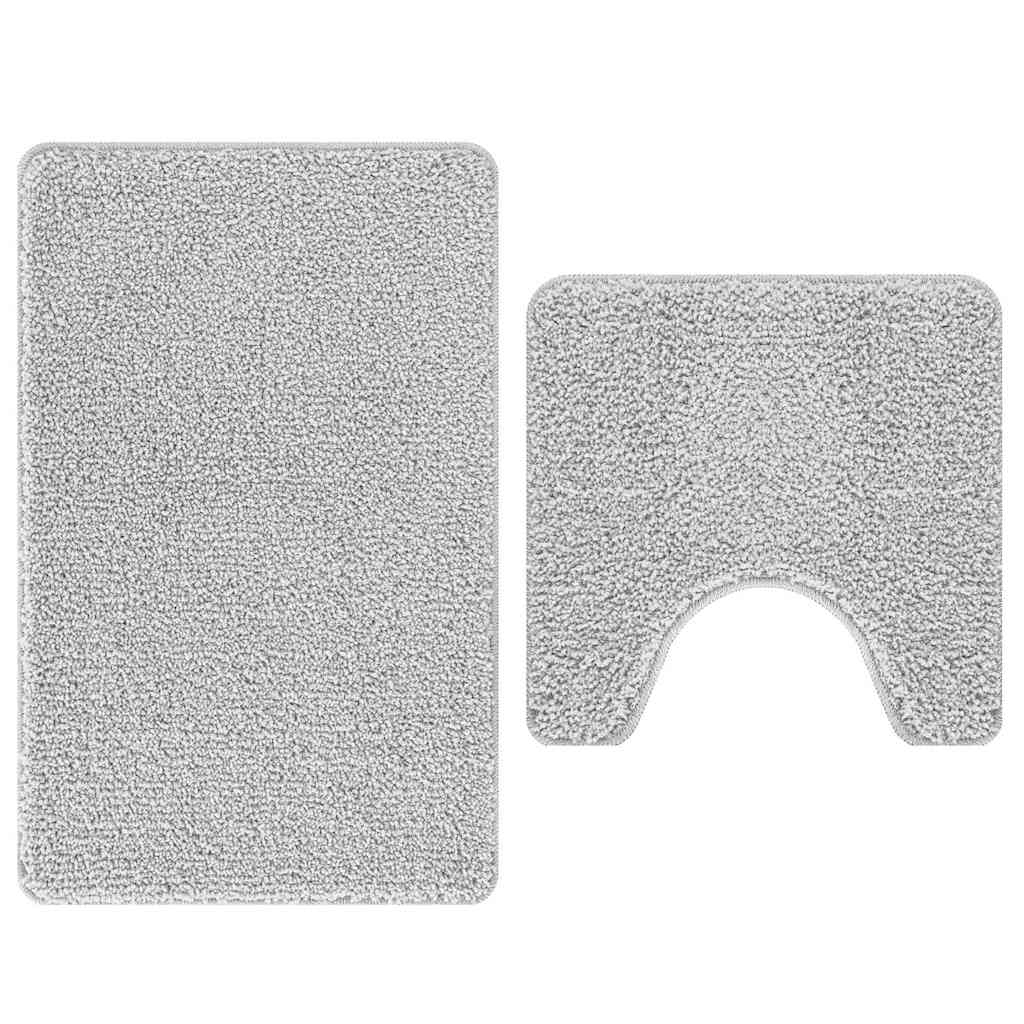 Conjunto de Tapetes de Banho Antiderrapantes 2 pcs Cinzeto PP