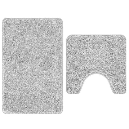 Conjunto de Tapetes de Banho Antiderrapantes 2 pcs Cinzeto PP