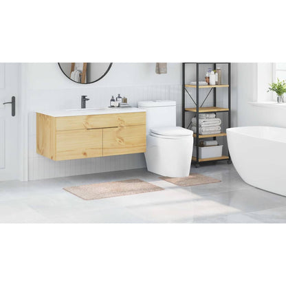 Conjunto de Tapetes de Banho Antiderrapantes 2 pcs Creme PP