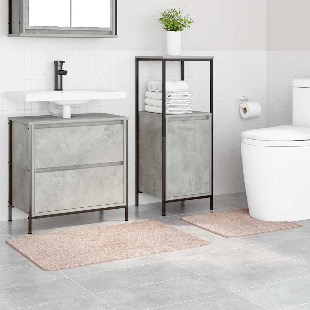 Conjunto de Tapetes de Banho Antiderrapantes 2 pcs Creme PP