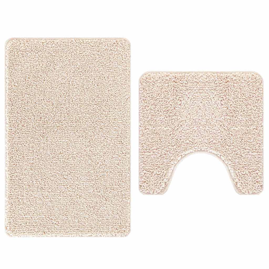 Conjunto de Tapetes de Banho Antiderrapantes 2 pcs Creme PP