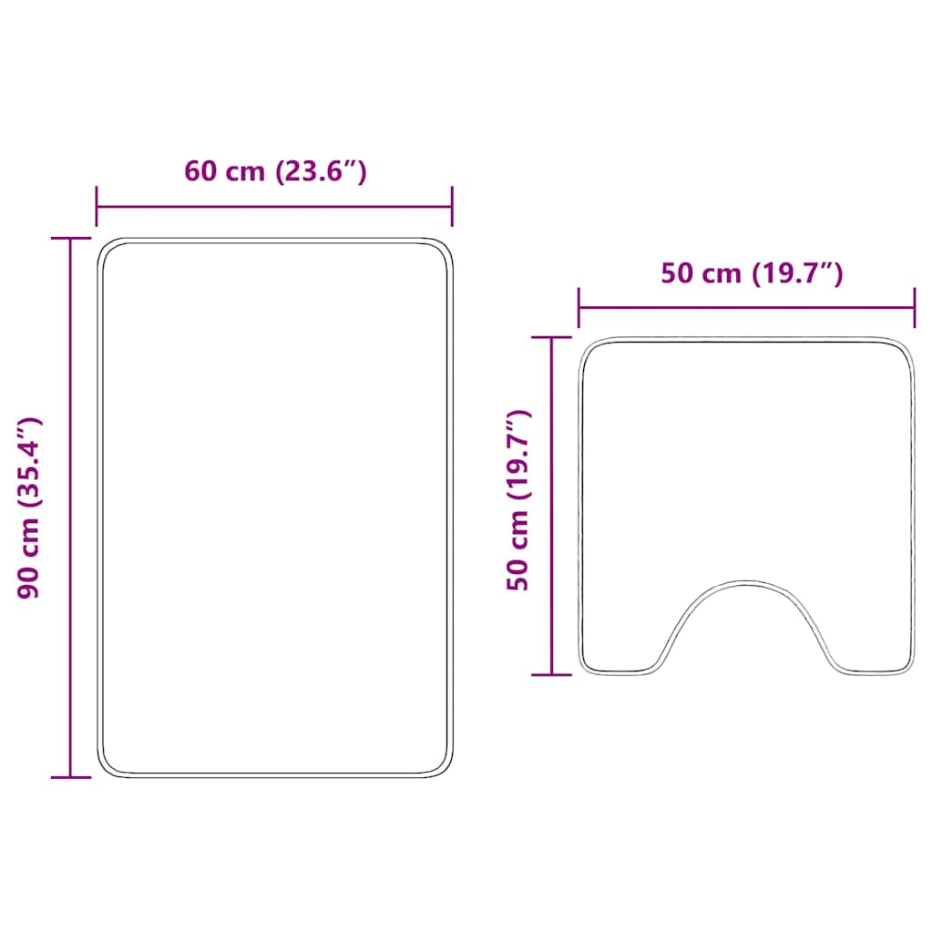 Conjunto de Tapetes de Banho Antiderrapantes 2 pcs Creme PP