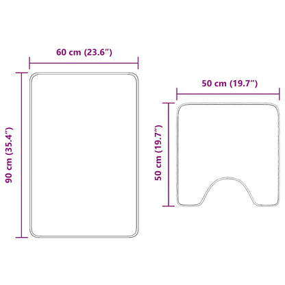 Conjunto de Tapetes de Banho Antiderrapantes 2 pcs Creme PP