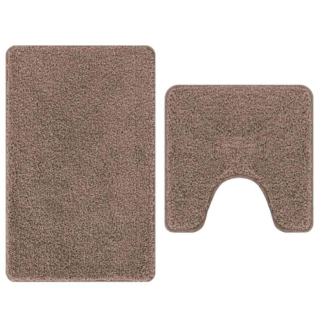 Conjunto de Tapetes de Banho Antiderrapantes 2 pcs Castanho PP