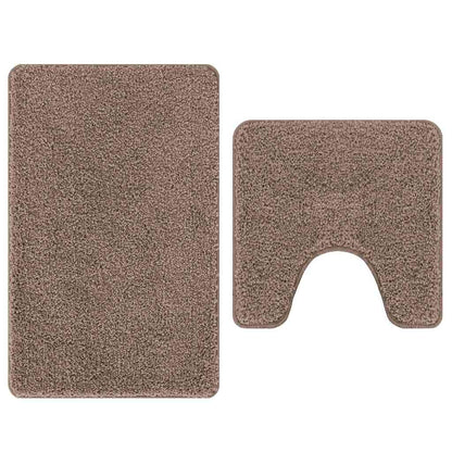 Conjunto de Tapetes de Banho Antiderrapantes 2 pcs Castanho PP