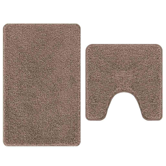 Conjunto de Tapetes de Banho Antiderrapantes 2 pcs Castanho PP