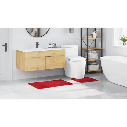 Conjunto de Tapetes de Banho Antiderrapantes 2 pcs Vermelho PP