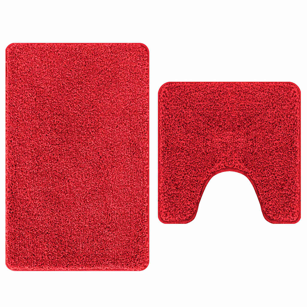 Conjunto de Tapetes de Banho Antiderrapantes 2 pcs Vermelho PP