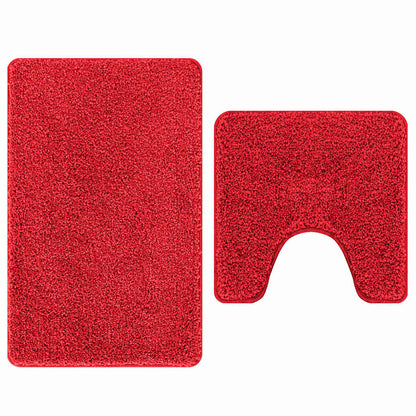 Conjunto de Tapetes de Banho Antiderrapantes 2 pcs Vermelho PP