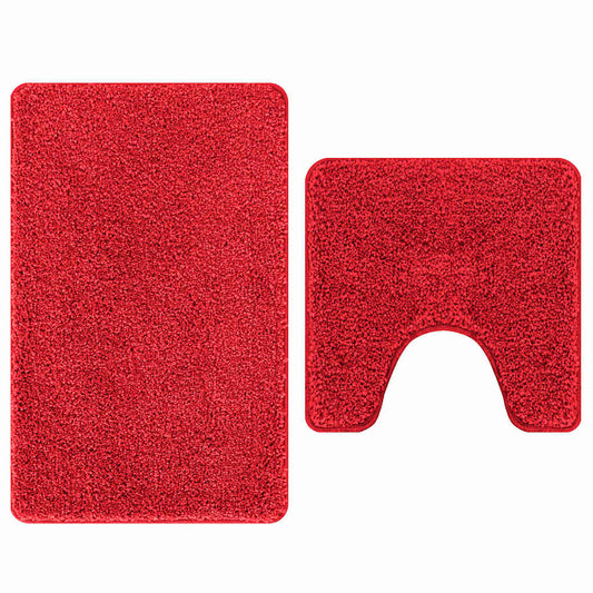 Conjunto de Tapetes de Banho Antiderrapantes 2 pcs Vermelho PP
