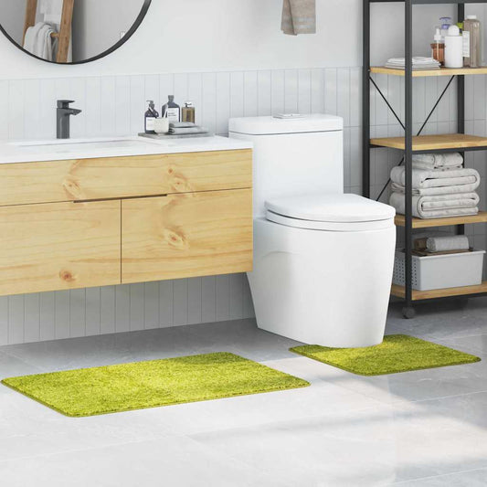 Conjunto de Tapetes de Banho Antiderrapantes 2 pcs Verde PP
