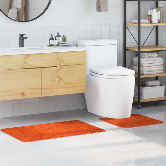Conjunto de Tapetes de Banho Antiderrapantes 2 pcs Laranja PP