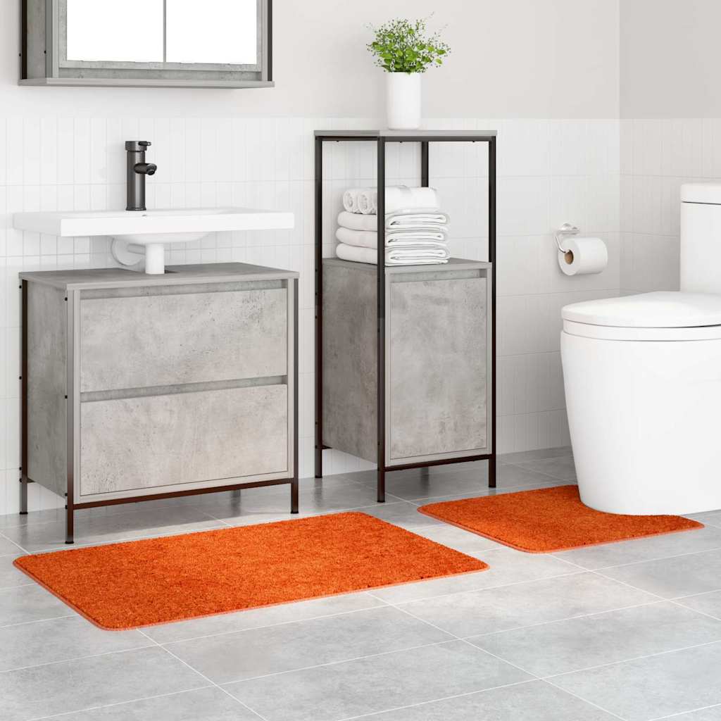 Conjunto de Tapetes de Banho Antiderrapantes 2 pcs Laranja PP