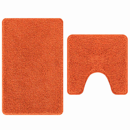 Conjunto de Tapetes de Banho Antiderrapantes 2 pcs Laranja PP