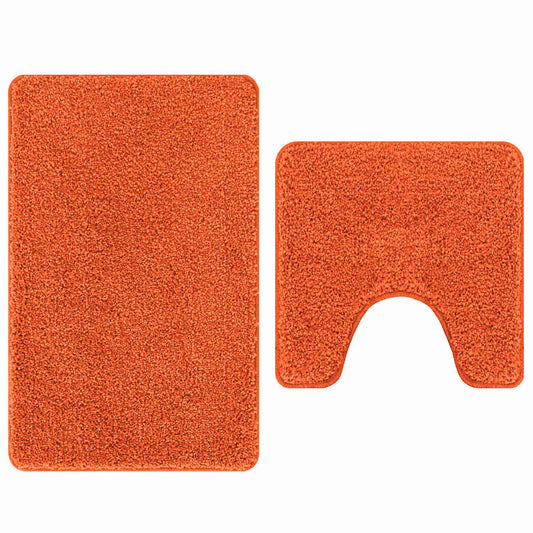 Conjunto de Tapetes de Banho Antiderrapantes 2 pcs Laranja PP