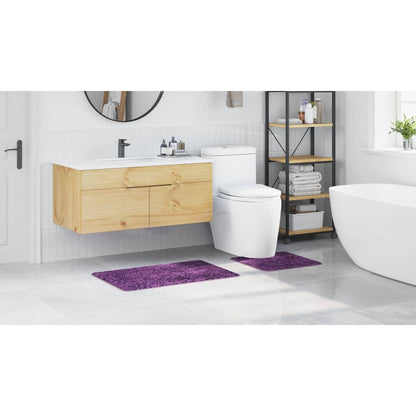 Conjunto de Tapetes de Banho Antiderrapantes 2 pcs Roxo PP