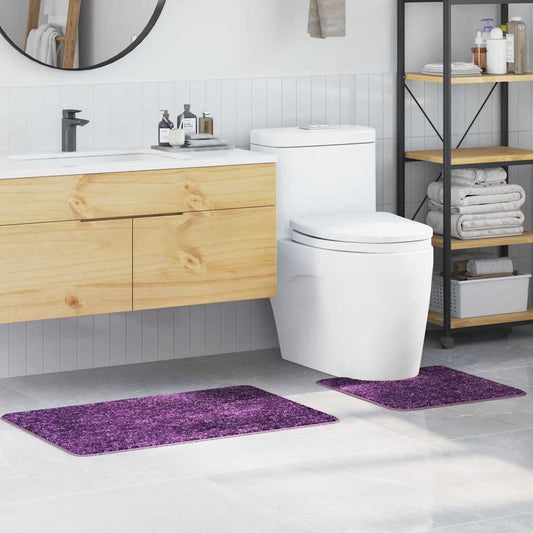 Conjunto de Tapetes de Banho Antiderrapantes 2 pcs Roxo PP