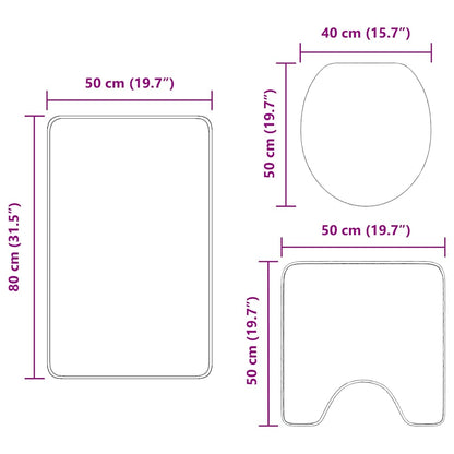 Conjunto de Tapetes de Banho Antiderrapantes 3 pcs