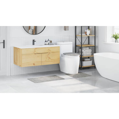 Conjunto de Tapetes de Banho Antiderrapantes 3 pcs Cinzeto