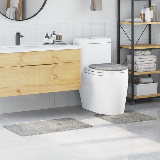 Conjunto de Tapetes de Banho Antiderrapantes 3 pcs Cinzeto