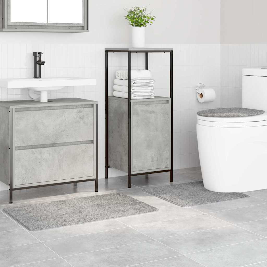 Conjunto de Tapetes de Banho Antiderrapantes 3 pcs Cinzeto