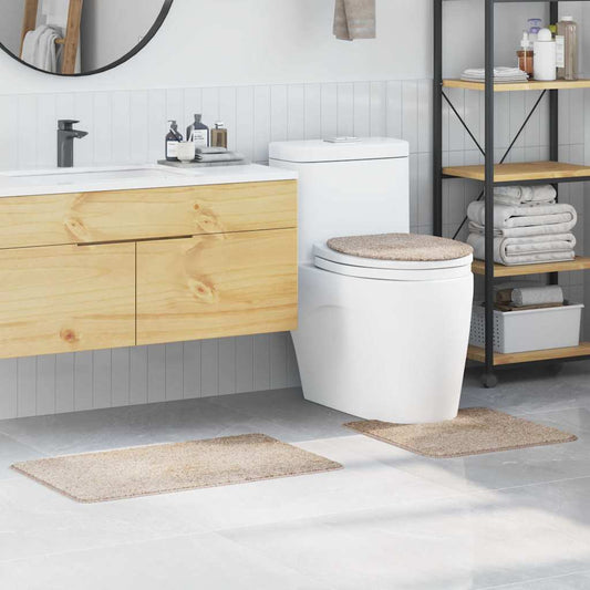 Conjunto de Tapetes de Banho Antiderrapantes 3 pcs Creme