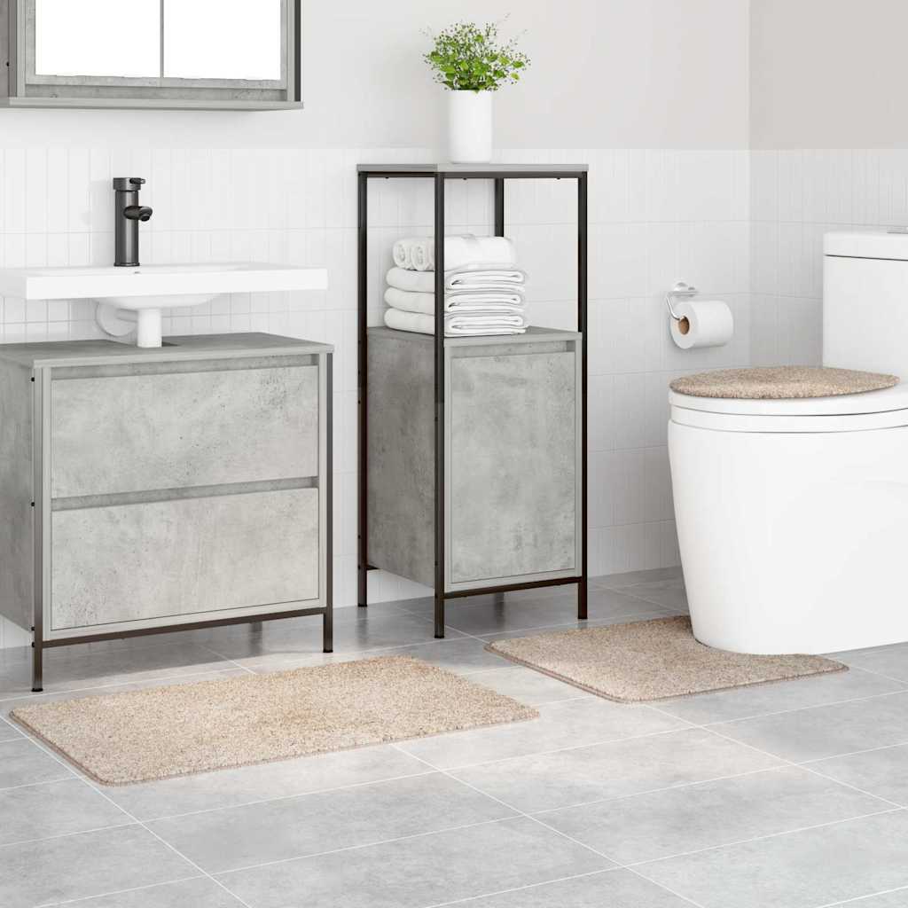 Conjunto de Tapetes de Banho Antiderrapantes 3 pcs Creme