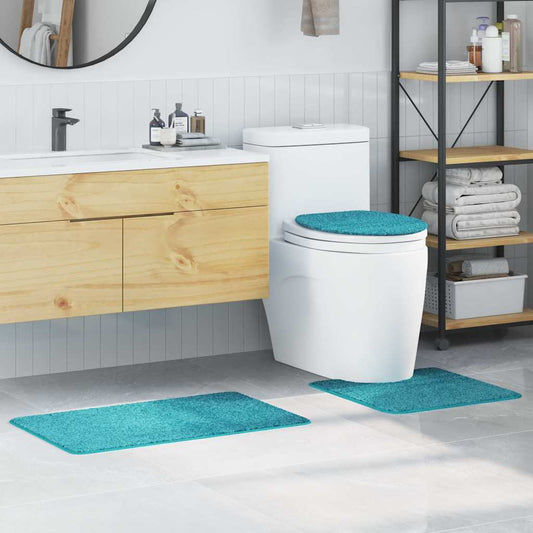 Conjunto de Tapetes de Banho Antiderrapantes 3 pcs Turquesa